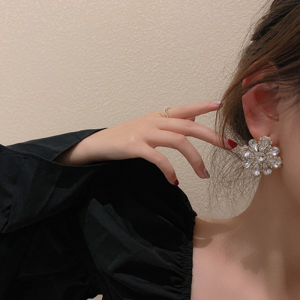 Сережки квіти з камінням "Stone of Flower", золото