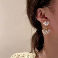 Сережки у формі серця "Total Heart" зі стразами, золото