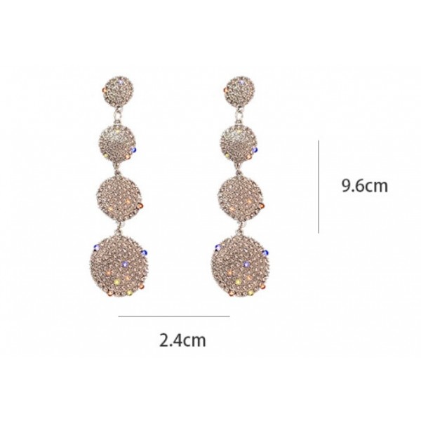 Серьги со стразами "Circles of the Universe", серебро