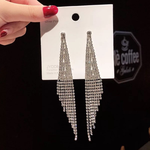 Сережки зі стразами "Shine Line", срібло