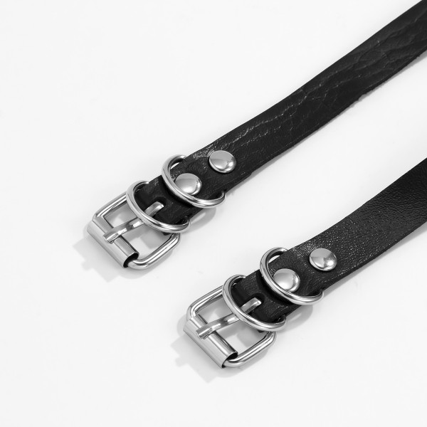 Чокер шкіряний з кільцями "Sexy Rings"