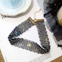 Чокер чорний зі стразами "Black Stone", чорний