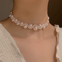 Чокер з різними перлинками "White Flower Bow", 1 шт