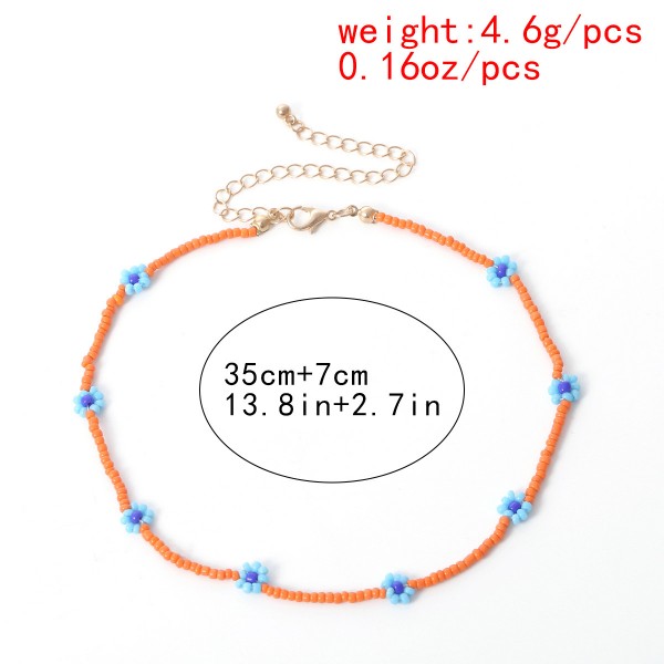 Чокер із чорного бісеру з ромашками "Black Daisies", 1шт