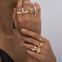 Каблучки набір "Gold Luxury", набір каблучок 10 штук