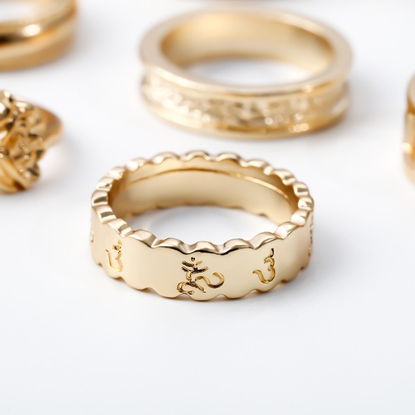 Каблучки набір "Gold Luxury", набір каблучок 10 штук