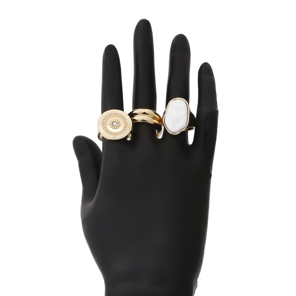 Кольца набор "Antic Minimalism", набор колец 3 штук