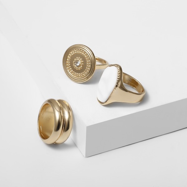 Кольца набор "Antic Minimalism", набор колец 3 штук