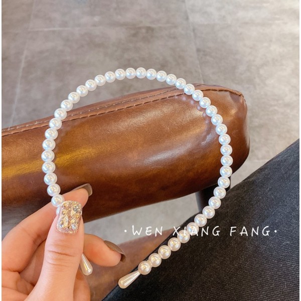 Обруч для волосся, з рівними перлами, "Ideal Pearls", білий