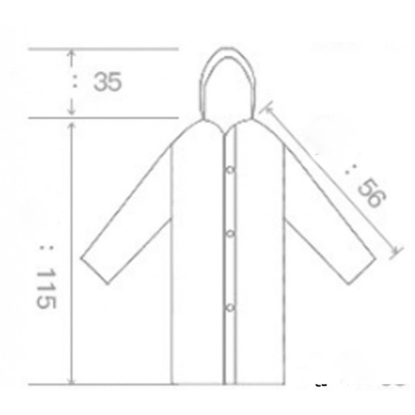 Дощовик універсальний з капюшоном і резинкою на рукаві, RAINCOAT (150 х 70 см), різні кольори