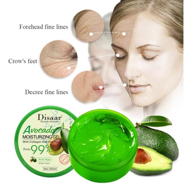 Гель для обличчя і тіла Disaar Avocado Skin Moisturizing Gel 99% з маслом авокадо, 300 мл
