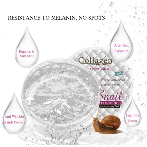 Гель для обличчя і тіла Collagen Snail Soothing Moisturising Gel з колагеном і муцином равлика, 300 мл