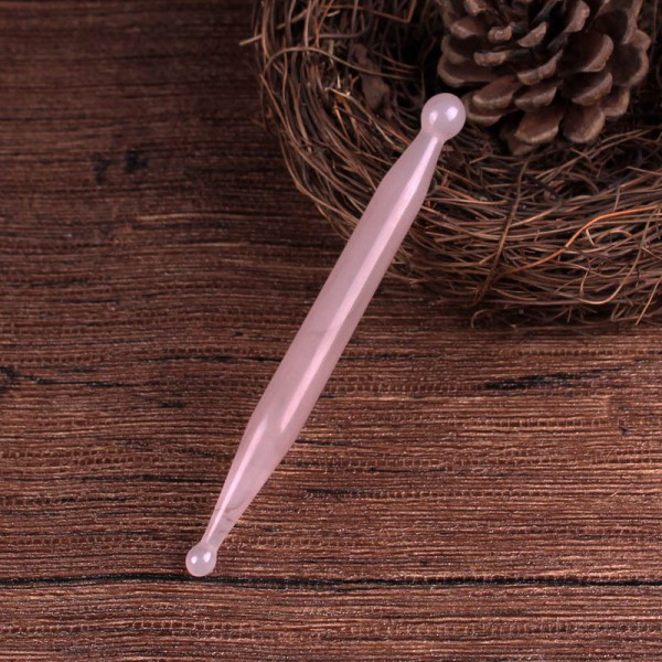 Шкребок ГуаШа кварцевий Акупунктурна Ручка, рожевий кварц, 1х12 см