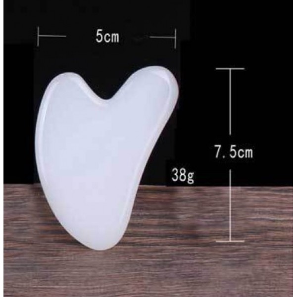 Шкребок ГуаШа Галочка, біле скло, 5х7,5 см