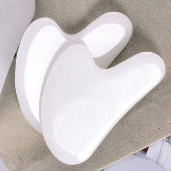 Шкребок ГуаШа Галочка, біле скло, 5х7,5 см