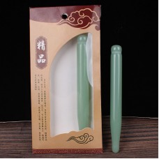 Шкребок ГуаШа Акупунктурна Ручка, зелене скло, 1х12 см