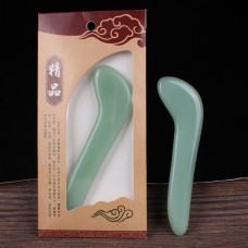 Шкребок ГуаШа Ложечка, зелене скло, 2х11,5 см