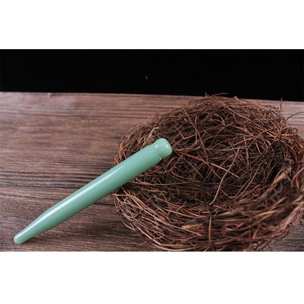 Шкребок ГуаШа Акупунктурна Ручка, зелене скло, 1х12 см Шкребок ГуаШа Акупунктурна Ручка, зелене скло, 1х12 см