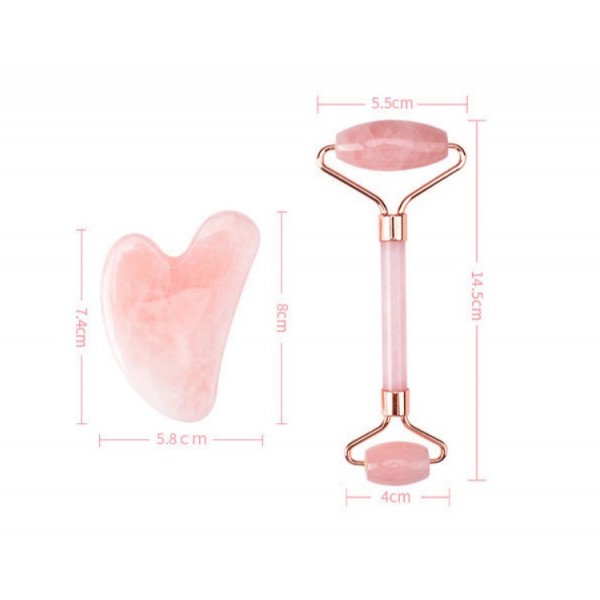 Набір для масажу гуаша: кварцевий ролик і кварцевий скребок Галочка