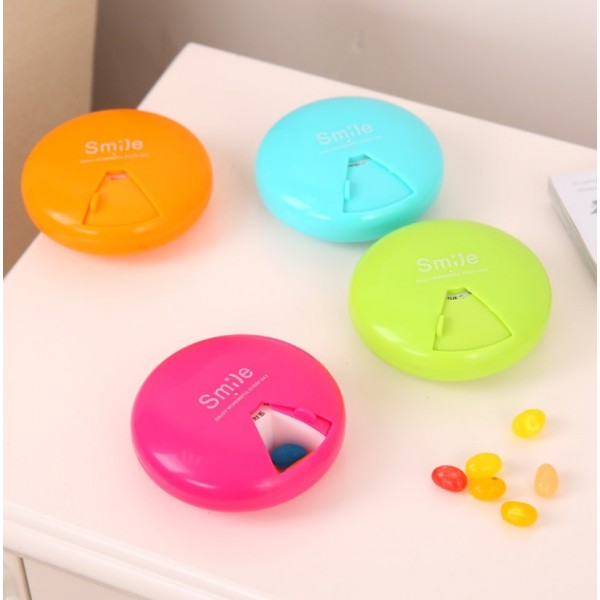 Органайзер круглий для таблеток на 7 відділень SMILE, круглий компактний кейс для таблеток на 7 відділень, 4 кольори