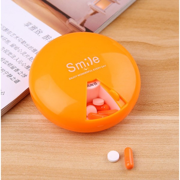 Органайзер круглий для таблеток на 7 відділень SMILE, круглий компактний кейс для таблеток на 7 відділень, 4 кольори