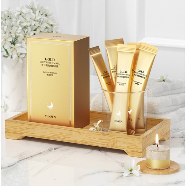 Набір нічних масок VENZEN Gold Bird's Nest Mask з екстрактом золота та ластівчиного гнізда, (4мл * 20шт)