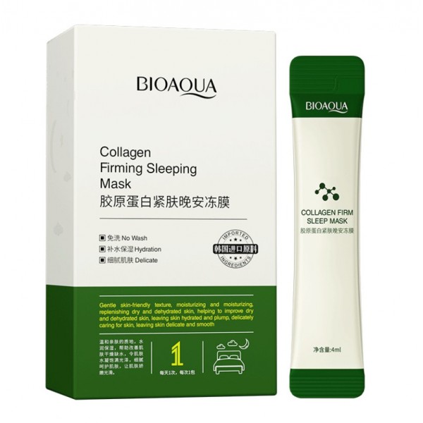 Набір нічних масок Bioaqua Collagen Firming Sleeping Mask з колагеном, (4мл * 20шт)