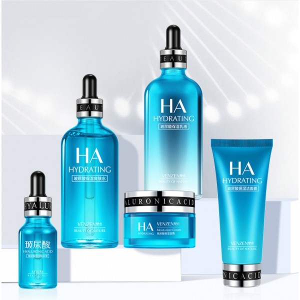 Подарунковий набір VENZEN HA Hydrating, з гіалуроновою кислотою, 5 засобів