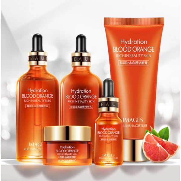 Подарунковий набір IMAGES Blood Orange Hydration, з екстрактом червоного апельсина, 5 засобів