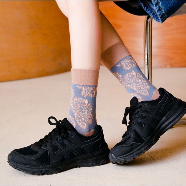 Шкарпетки бавовняні з квітами в стилі ретро, розмір 36-39, 1 пара Шкарпетки бавовняні з квітами в стилі ретро, розмір 36-39, 1 пара