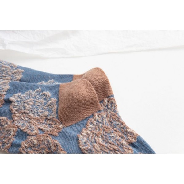 Шкарпетки бавовняні з квітами в стилі ретро, розмір 36-39, 1 пара Шкарпетки бавовняні з квітами в стилі ретро, розмір 36-39, 1 пара