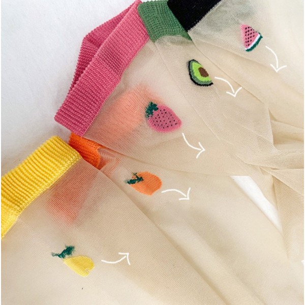 Шкарпетки з фруктами ультратонкі з резинкою, жіночі капронові шкарпетки, розмір 36-39, 1 пара