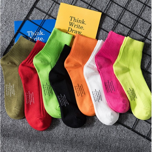 Шкарпетки бавовняні однотонні базові, шкарпетки яскраві розмір 36-39, 1 пара