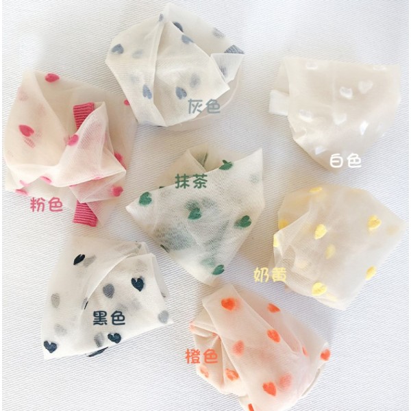 Шкарпетки короткі з сердечками ультратонкі з резинкою, жіночі капронові шкарпетки, розмір 36-39, 1 пара