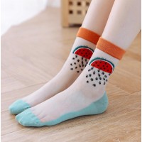 Шкарпетки з фруктами ультратонкі з резинкою, жіночі капронові шкарпетки, розмір 36-39, 1 пара