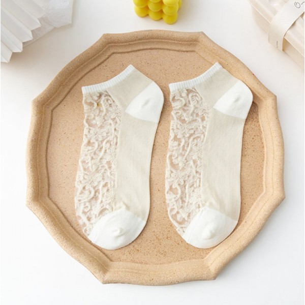 Носки с узором и резинкой, женские хлопковые носки с капроновой вставкой, размер 36-39, 1 пара