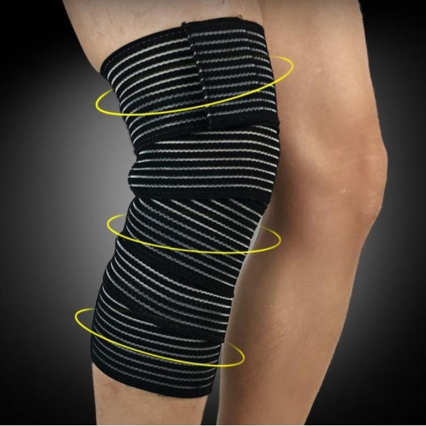 Бандаж еластичний на коліно, для присідань, з липучкою 180 х 7,5 см