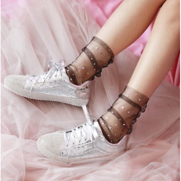 Шкарпетки в сітку із зірочками без резинки, сітчасті шкарпетки у зірочки, розмір 36-39