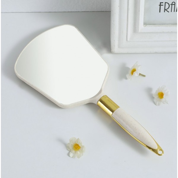 Дзеркало косметичне квадратне з ручкою, різні кольори