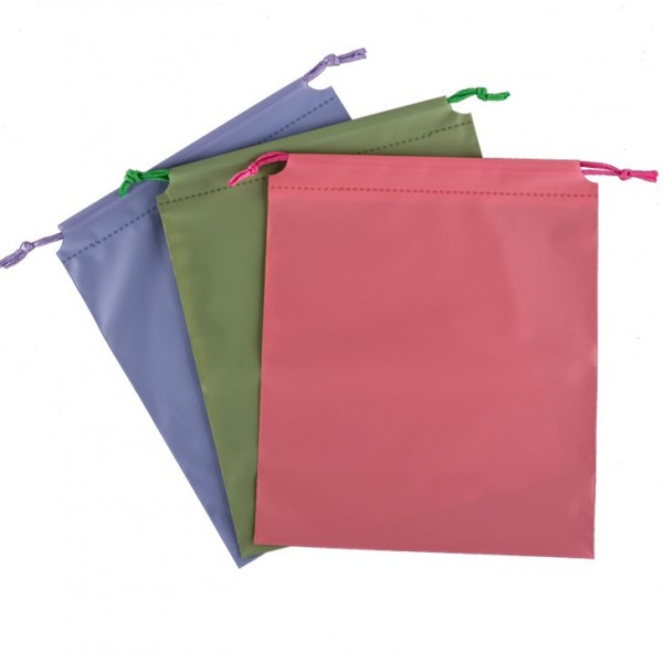 Пакет косметичний на зав'язках яскраво-рожевий, поліетиленовий матовий пакет для зберігання зі шнурком, 20х25 см, 1 шт.