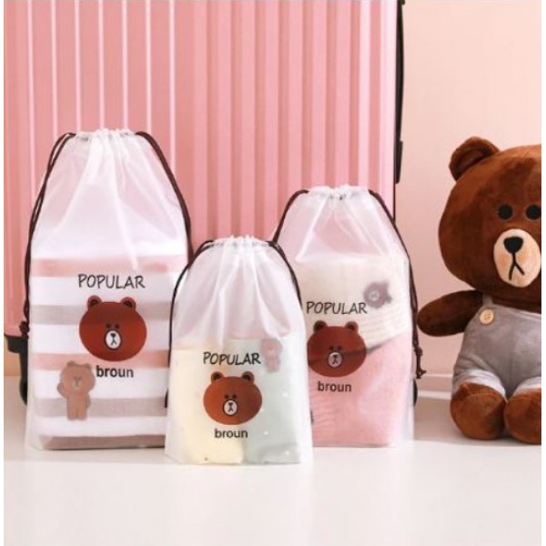 Пакет косметичний на зав'язках Popular Broun 18 х 25 см, 1 шт