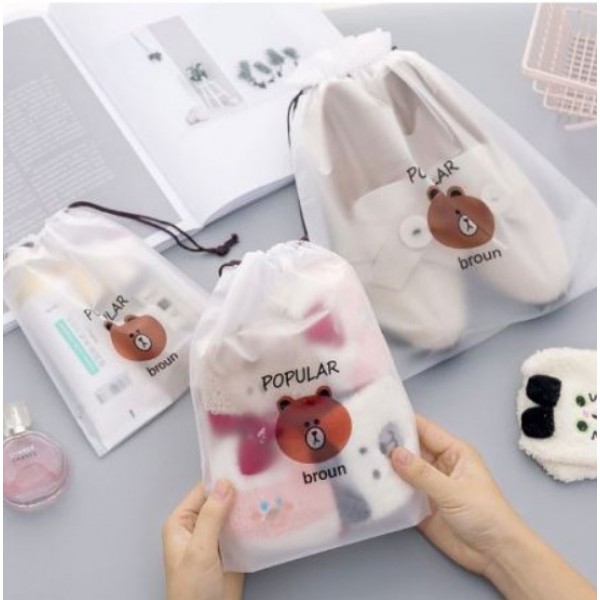 Пакет косметичний на зав'язках Popular Broun 18 х 25 см, 1 шт