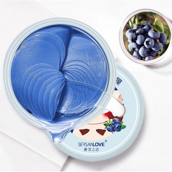 Патчі гідрогелеві SersanLove Blueberry Mourishing Eye Mask з екстрактом чорниці, 60 штук