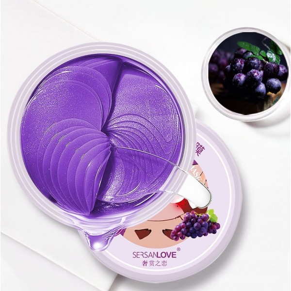 Патчи гидрогелевые SersanLove Grape Mourishing Eye Mask с экстрактом винограда, 60 штук