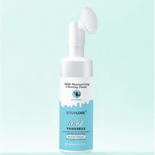 Пінка-мус з щіточкою для вмивання Sersanlove Milk Moisturizing Cleansing Foam з екстрактом молока, 150мл Пінка-мус з щіточкою для вмивання Sersanlove Milk Moisturizing Cleansing Foam з екстрактом молока, 150мл