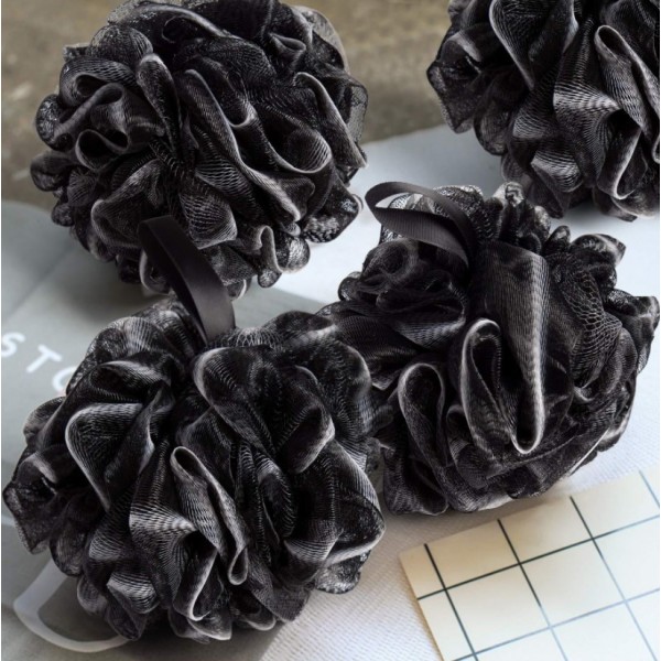 Мочалка для душу пінна "BlackWhite", чорна Мочалка для душу пінна "BlackWhite", чорна