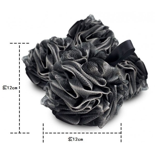 Мочалка для душу пінна "BlackWhite", чорна Мочалка для душу пінна "BlackWhite", чорна