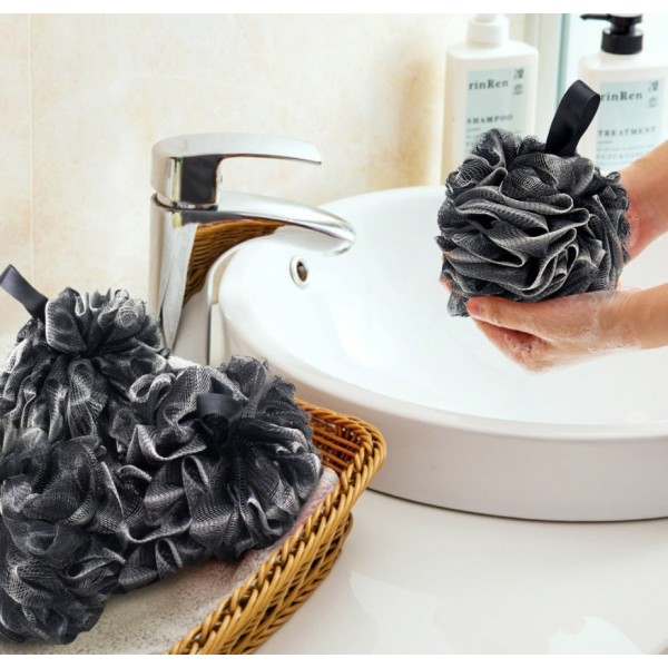 Мочалка для душу пінна "BlackWhite", чорна Мочалка для душу пінна "BlackWhite", чорна