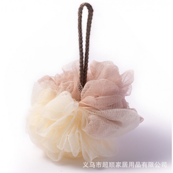 Мочалка для душу пінна "Pink-White", мочалка-шар