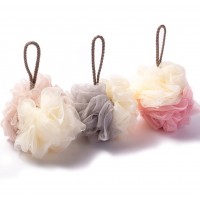 Мочалка для душу пінна "Pink-White", мочалка-шар